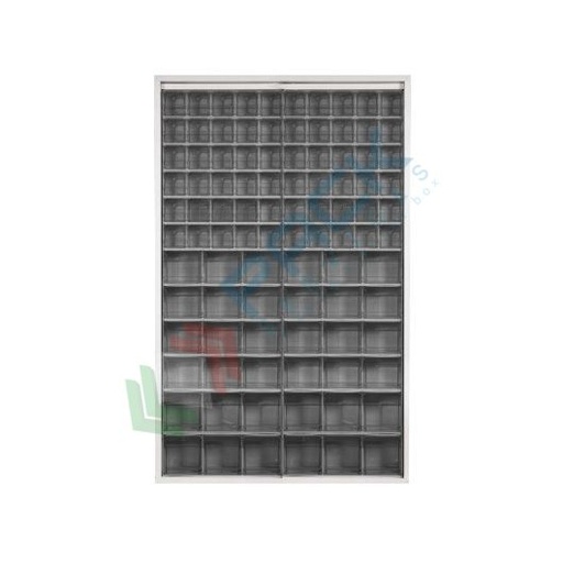 [CRBOX-S96S] Scaffale con cassettiere porta minuteria, capacità 96 cassetti, Mis. 1260 L x 250 P x 2000 H mm, colore grigio scuro