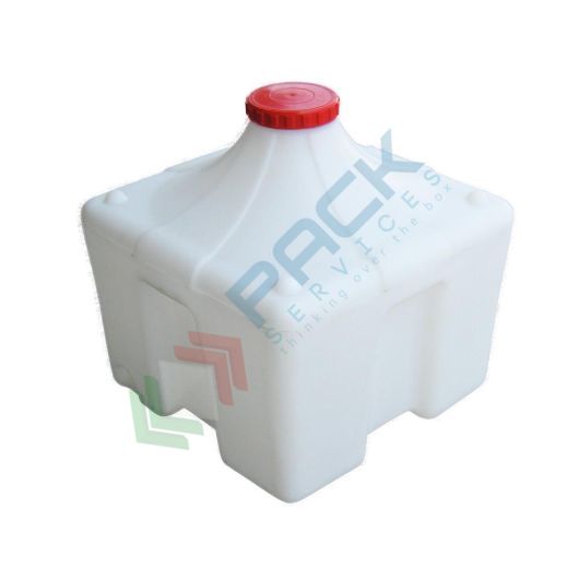 Damigiana in plastica (PE) con bocca larga, capacità 54 Lt, autoportante con fondo piano