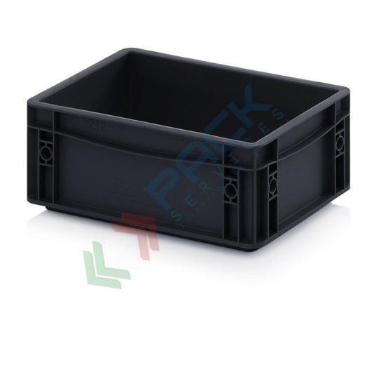 [ESDEG32/12HG] Cassetta in plastica (PP) conduttiva e antistatica, capacità 5,3 Lt, Mis. 300 L x 200 P x 120 H mm
