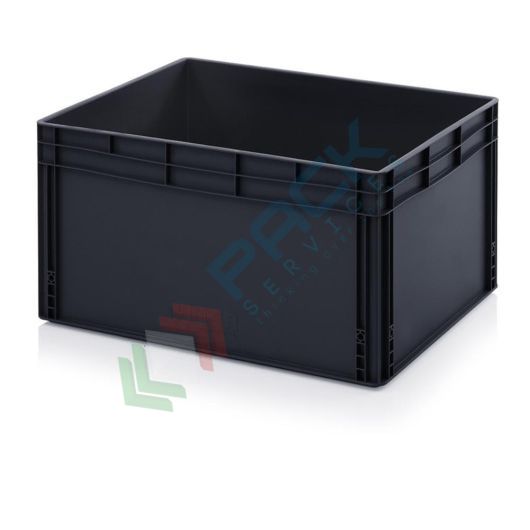 Cassetta in plastica (PP) conduttiva e antistatica, capacità 172 Lt, Mis. 800 L x 600 P x 420 H mm