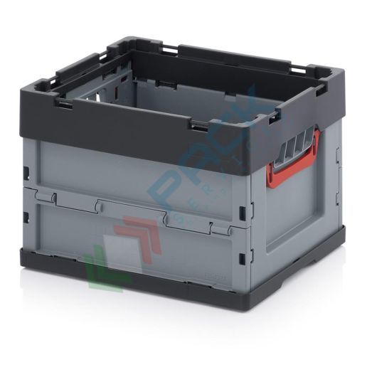 Cassetta in plastica (PP) pieghevole e richiudibile, capacità 26 Lt, Mis. 400 L x 300 P x 270 H mm, base e pareti chiuse