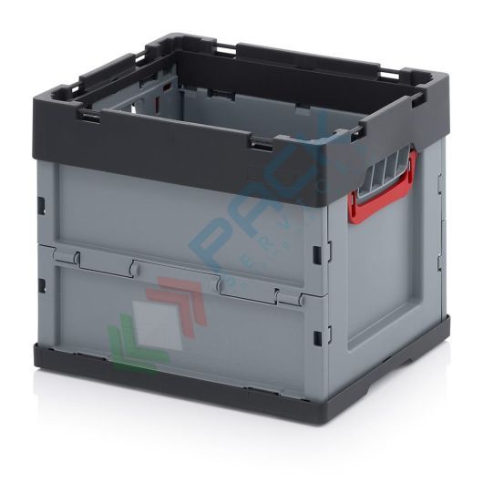 Cassetta in plastica (PP) pieghevole e richiudibile, capacità 31 Lt, Mis. 400 L x 300 P x 320 H mm, base e pareti chiuse