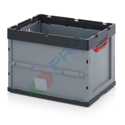 Cassetta in plastica (PP) pieghevole e richiudibile, capacità 87 Lt, Mis. 600 L x 400 P x 420 H mm, base e pareti chiuse