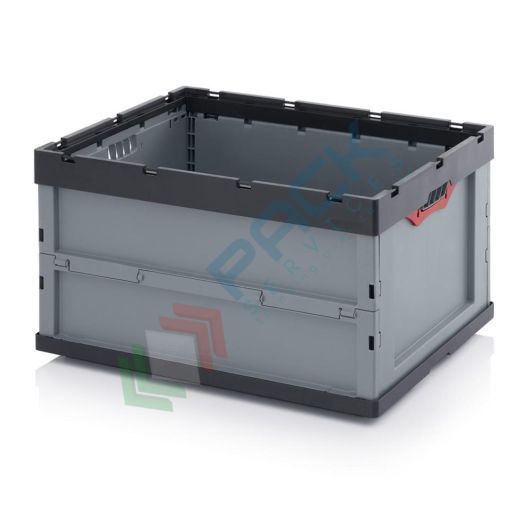 Cassetta in plastica (PP) pieghevole e richiudibile, capacità 188 Lt, Mis. 800 L x 600 P x 445 H mm, base e pareti chiuse