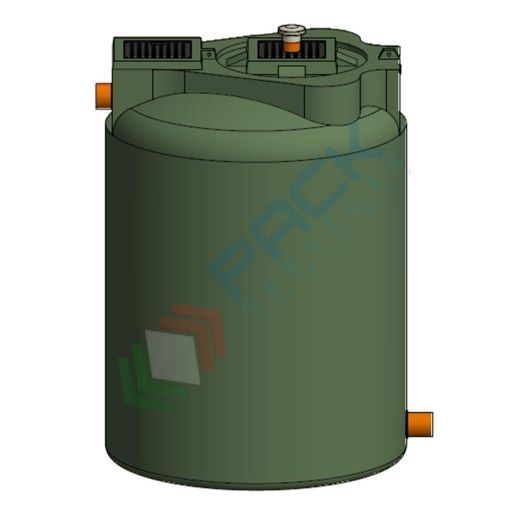 Filtro percolatore aerobico, A.E. 12, capacità 1200 Lt, Mis. Ø 1100 x 1350 H mm, per il trattamento secondario dei reflui domestici