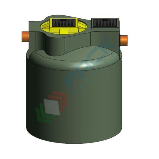 Filtro percolatore anaerobico, A.E. 18, capacità 2200 Lt, Mis. Ø 1200 x 2050 H mm, per il trattamento secondario dei reflui domestici