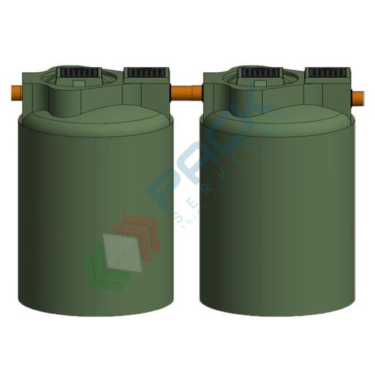 Fossa settica bicamerale, A.E. 5, Mis. Ø 2000 x 1000 H mm, capacità 500 Lt