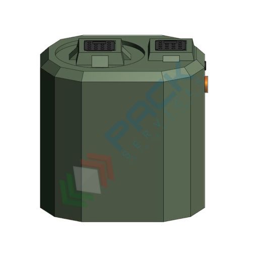 Fossa settica monocamerale, A.E. 5, Mis. 780 L x 1000 P x 1000 H mm, capacità 500 Lt