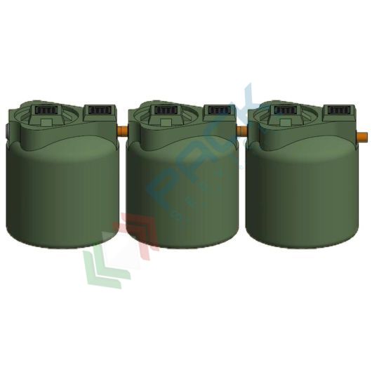 Fossa settica tricamerale, A.E. 6, Mis. Ø 3000 x 1100 H mm, capacità 600 Lt