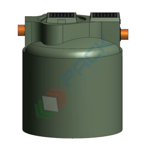 Fossa settica monocamerale, A.E. 16, Mis. Ø 1200 x 1400 H mm, capacità 1600 Lt