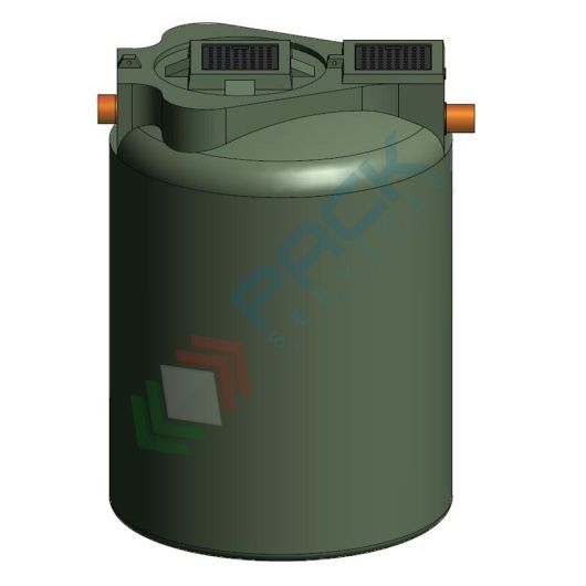 Fossa settica monocamerale, A.E. 40, Mis. Ø 1725 x 2400 H mm, capacità 5500 Lt