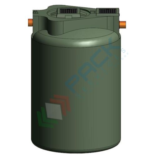 Fossa settica monocamerale, A.E. 75, Mis. Ø 2000 x 3050 H mm, capacità 9000 Lt