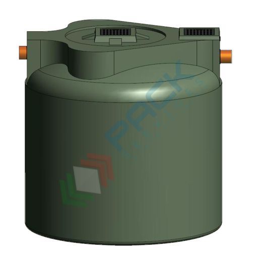 Fossa settica monocamerale, A.E. 100, Mis. Ø 2500 x 2500 H mm, capacità 12000 Lt