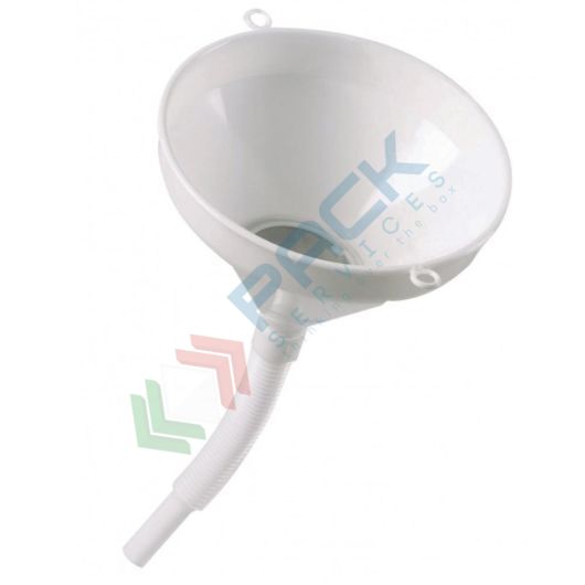 [IMB-TF26] Imbuto con tubo flessibile e filtro in plastica (PP), Mis. Ø 26 cm, per usi generali di laboratorio, colore bianco