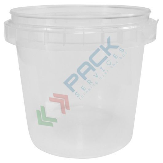 Barattolo in plastica (PP), conico, capacità 365 ml, chiusura a pressione con sigillo di garanzia (tappo escluso)