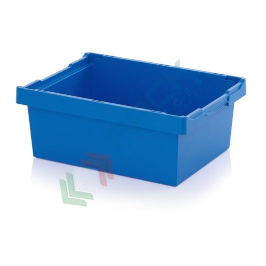 Cassetta in plastica (PP) sovrapponibile ed inseribile, capacità 37,2 Lt, Mis. 600 L x 400 P x 220 H mm