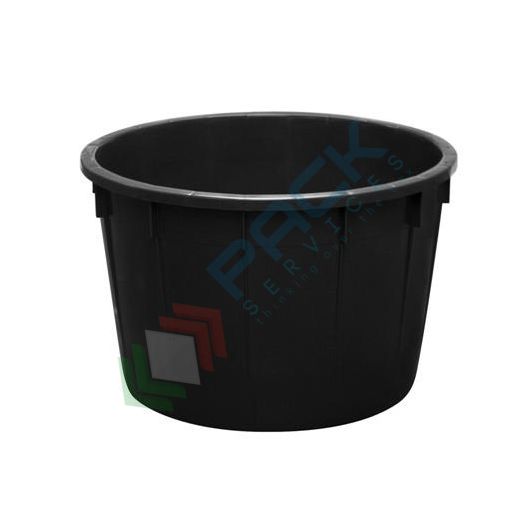 Mastello in plastica (HDPE), capacità 225 Lt, Mis. Ø 860 x 540 H mm, ideale per piante da vivaio, colore nero