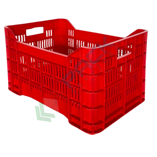 [ORTOPF] Cassetta in plastica (HDPE) per ortofrutta, sovrapponibile, capacità 40 Lt, Mis. 530 L x 360 P x 310 H mm, base chiusa e pareti forate