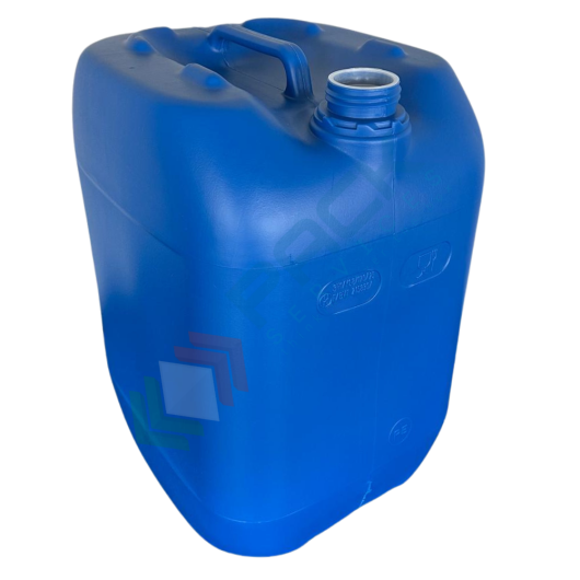 Tanica in plastica (HDPE), capacità 30 Lt, per alimenti, rettangolare, sovrapponibile e omologata ADR/ONU, peso 1200 gr, colore blu - chiusura con tappo a vite con sigillo escluso