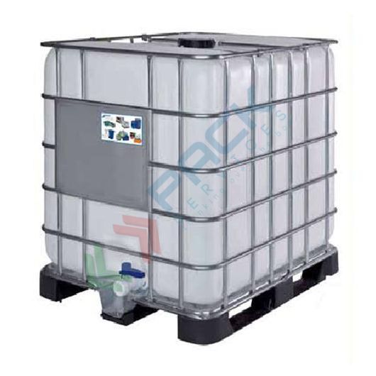 [PACK15225] Cisterna IBC 1000 Litri in plastica, nuova, coperchio 225 mm, valvola di scarico 2", pallet in plastica, colore neutro