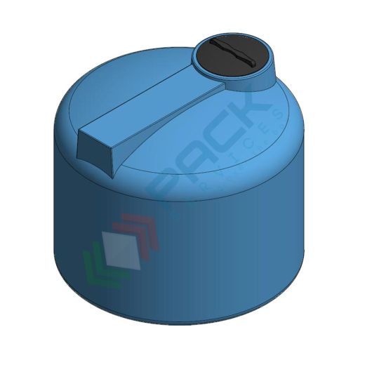 [PFF-2000] Serbatoio acqua in plastica (PE), cilindrico verticale basso, capacità 2100 Lt, Mis. Ø 1550 x 1330 H mm, colore azzurro