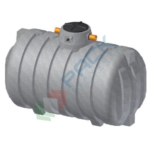 Serbatoio acqua piovana in plastica, cilindrico orizzontale, capacità 3100 Lt, elettropompa 0,9 Kw/1,2 Hp, uso domestico