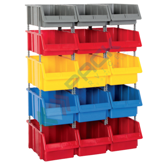 Composizione di 15 contenitori bocca di lupo, Mis. 765 L x 400 P x 1000 H mm, con appoggio a terra