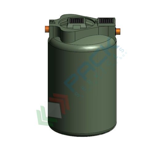 [SODEG-03500] Degrassatore statico corpo lisico, A.E. 125, coperti 500, scarico domestico, Mis. Ø 1400 x 2300 H mm, per il pre-trattamento acque non provenienti da wc