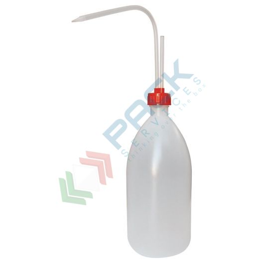 Bottiglia in plastica (PE) a spruzzetta (inclusa), capacità 1000 ml, con tappo a 2 fori
