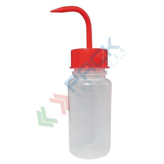 [SPRX-D0250R] Bottiglia in plastica (PE) a spruzzetta (inclusa), capacità 250 ml, modello integrale con tappo GL45 rosso