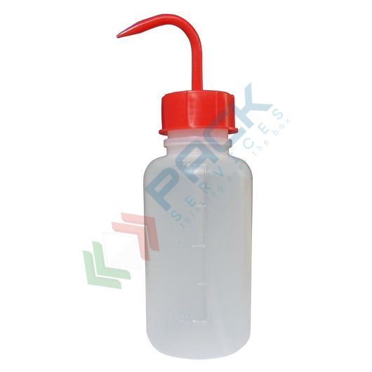 [SPRX-D0500R] Bottiglia in plastica (PE) a spruzzetta (inclusa), capacità 500 ml, modello integrale con tappo GL45 rosso