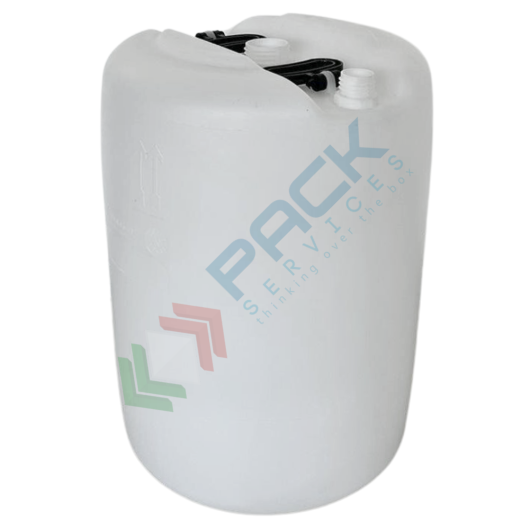 [ST0502T] Fusto in plastica (HDPE) con tappi a vite (esclusi), cilindrico, capacità 50 Lt, non ADR/ONU, uso alimentare, colore neutro