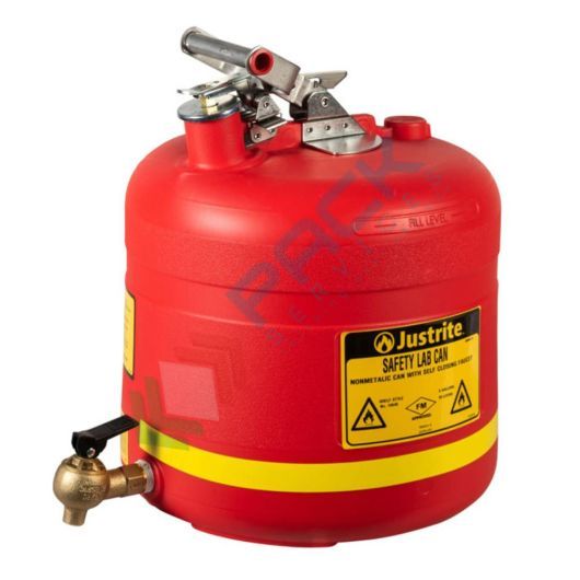 Tanica di sicurezza di tipo I, in polietilene (PE), capacità 19 Lt, con rubinetto 08540, colore rosso