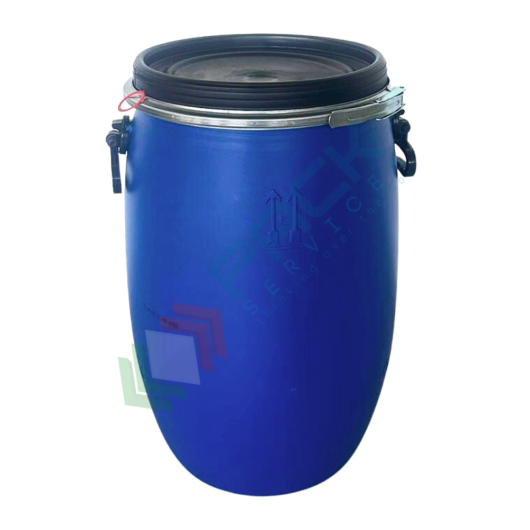Fusto in plastica (HDPE) ad apertura totale, rotondo, capacità 60 Lt, ADR/ONU per solidi, uso alimentare