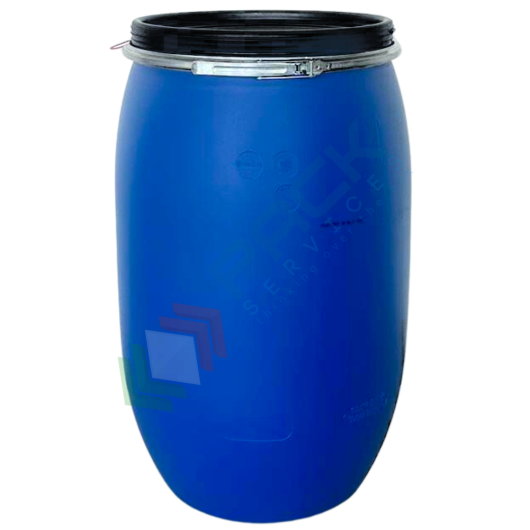 Fusto in plastica (HDPE) ad apertura totale, rotondo, capacità 120 Lt, ADR/ONU per solidi, uso industriale