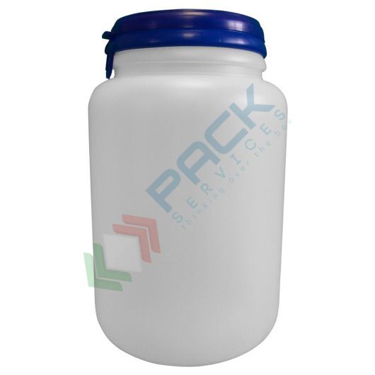 [VCS2000] Barattolo in plastica (HDPE), cilindrico, capacità 2000 ml, chiusura a pressione con sigillo di garanzia e sottotappo (tappo incluso)
