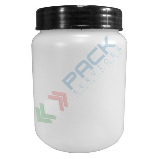[VCV0250] Barattolo in plastica (HDPE), cilindrico, capacità 250 ml, chiusura a vite con sottotappo (tappo incluso)