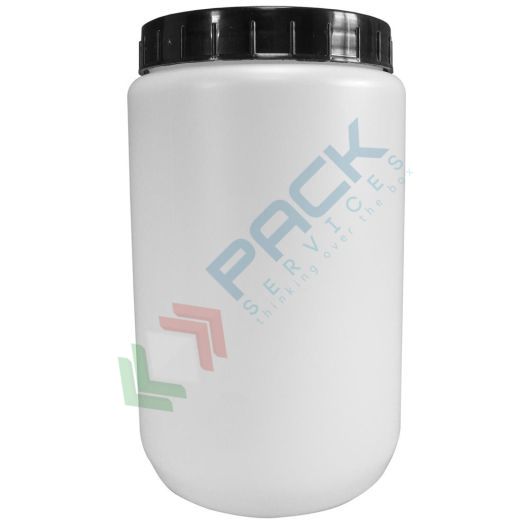 [VCV1500] Barattolo in plastica (HDPE), cilindrico, capacità 1500 ml, chiusura a vite con sottotappo (tappo incluso)