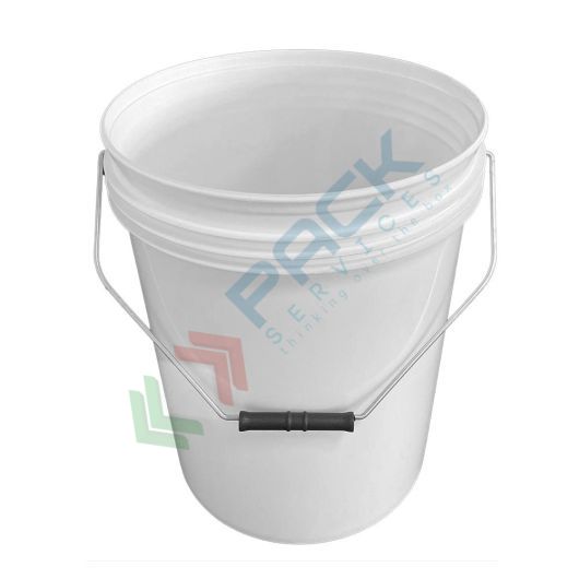 Secchio plastica (PP) conico, capacità 19 Lt, Mis. Ø 294 x 348 H mm, omologato ADR/ONU, manico in metallo, chiusura a pressione (coperchio escluso)