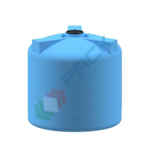 Serbatoio acqua in plastica (PE), cilindrico verticale, capacità 10400 Lt, Mis. Ø 2500 x 2500 H mm, colore azzurro