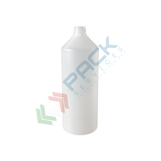 [VK0200] Bottiglia in plastica (HDPE) cilindrica a collo stretto, capacità 200 ml, chiusura chiusura a vite con sigillo (tappo escluso)