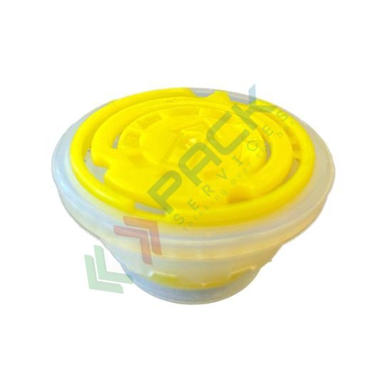 [LFBC23-GIA] Tappo con versatore, doppio sigillo di garanzia, ideale per lattine/fustini con bocca ø 24 mm, colore giallo