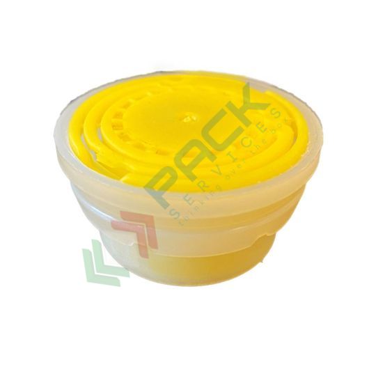 [LFBC42-GIA] Tappo con versatore, doppio sigillo di garanzia, ideale per lattine/fustini con bocca ø 42 mm, colore giallo