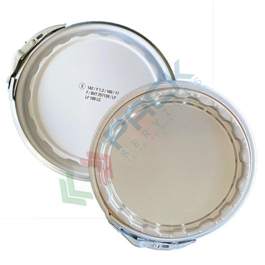 Coperchio a leva con cravatta metallica per secchi conici in metallo Ø 180 mm, colore grezzo