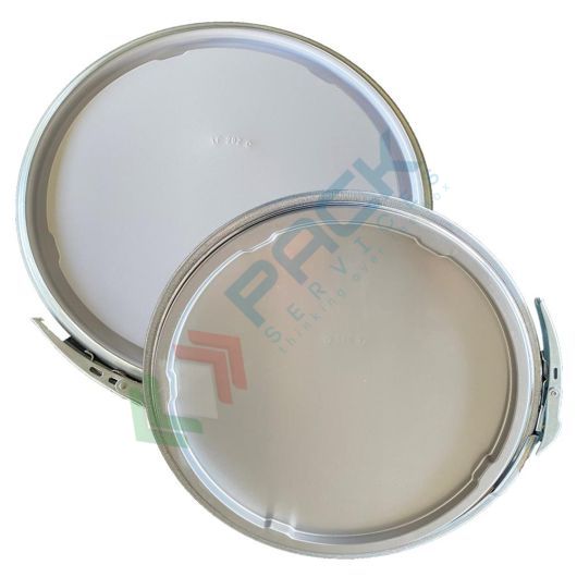 Coperchio a leva con cravatta metallica per secchi conici in metallo Ø 292 mm, colore grezzo