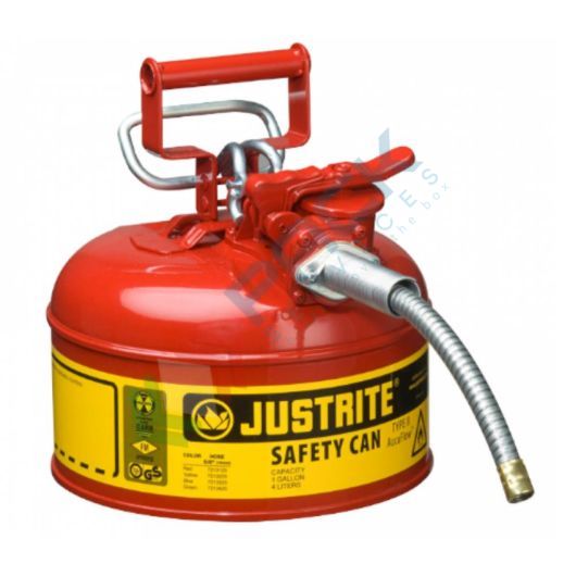 [TAN2-04R] Tanica di sicurezza di tipo II, capacità 4 Lt, con beccuccio flessibile in metallo, colore rosso