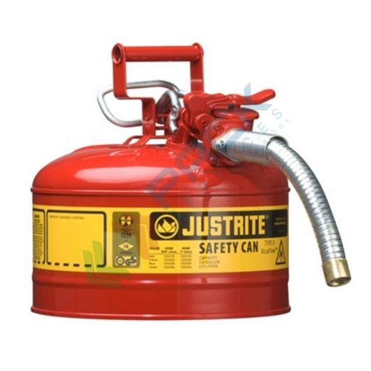 [TAN2-09R] Tanica di sicurezza di tipo II, capacità 9 Lt, con beccuccio flessibile in metallo, colore rosso