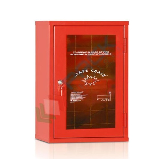 [ARMD-M1] Armadio di sicurezza per deposito DPI, Mis. 415 L x 300 P x 600 H mm, 1 anta con lastra frangibile, 1 ripiano, 4 appendi tutto