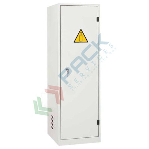 [ARM-PB1C] Armadio bombole gas in acciaio, ideale per lo stoccaggio di 1/2 bombole, Mis. 600 L x 600 P x 1950 H mm, 1 anta cieca