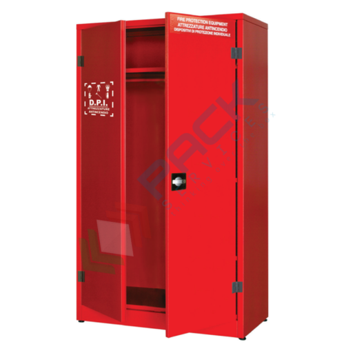 [ARMD-2B] Armadio di sicurezza per deposito DPI, Mis. 1075 L x 500 P x 1850 H mm, 2 ante cieche, colore rosso RAL 3000